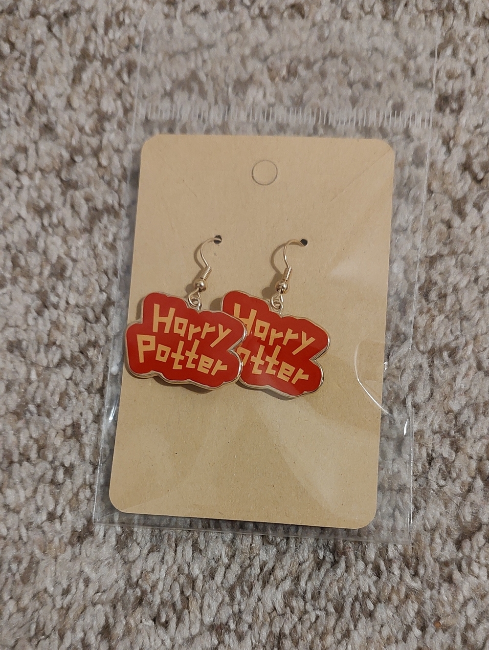 Red Harry Potter Logo Dangle Earrings - Fan Style